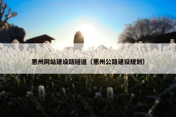 惠州网站建设路隧道（惠州公路建设规划）