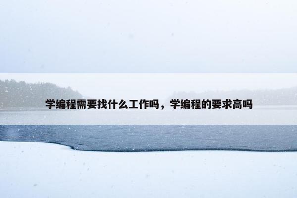 学编程需要找什么工作吗，学编程的要求高吗