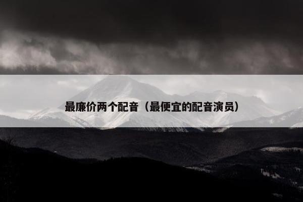 最廉价两个配音（最便宜的配音演员）