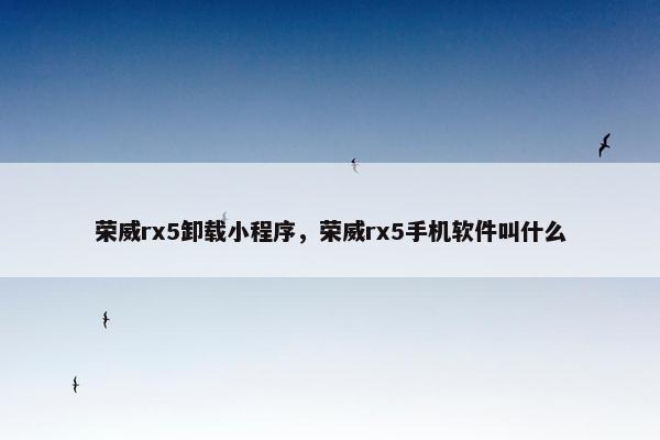 荣威rx5卸载小程序，荣威rx5手机软件叫什么