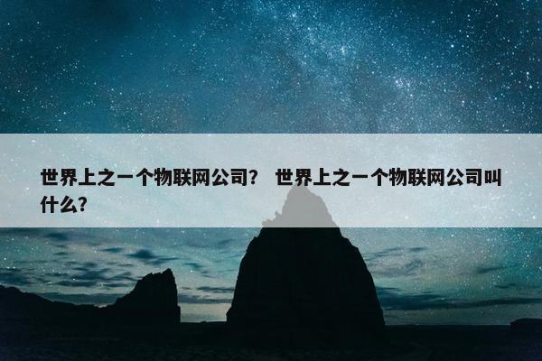 世界上之一个物联网公司？ 世界上之一个物联网公司叫什么？