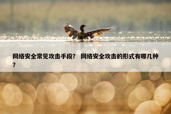 网络安全常见攻击手段？ 网络安全攻击的形式有哪几种？
