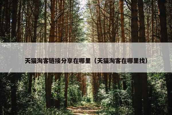 天猫淘客链接分享在哪里（天猫淘客在哪里找）