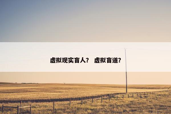 虚拟现实盲人？ 虚拟盲道？