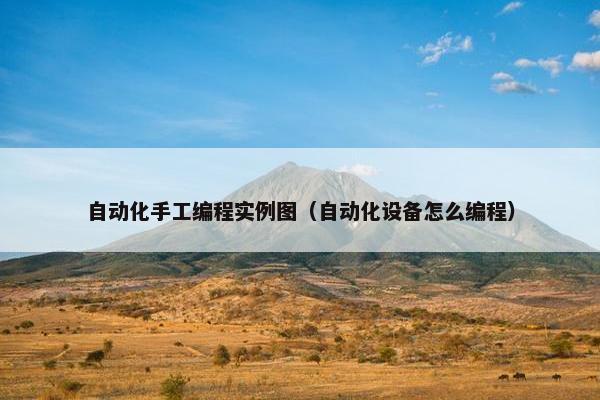 自动化手工编程实例图（自动化设备怎么编程）