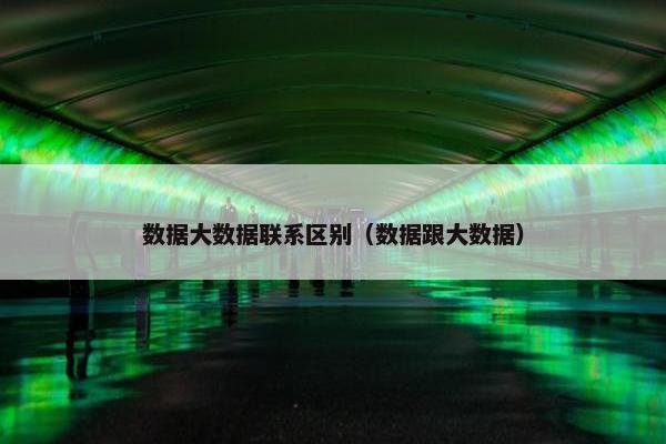 数据大数据联系区别（数据跟大数据）
