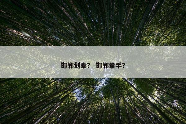 邯郸划拳？ 邯郸拳手？
