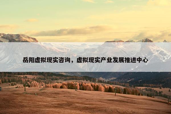 岳阳虚拟现实咨询，虚拟现实产业发展推进中心