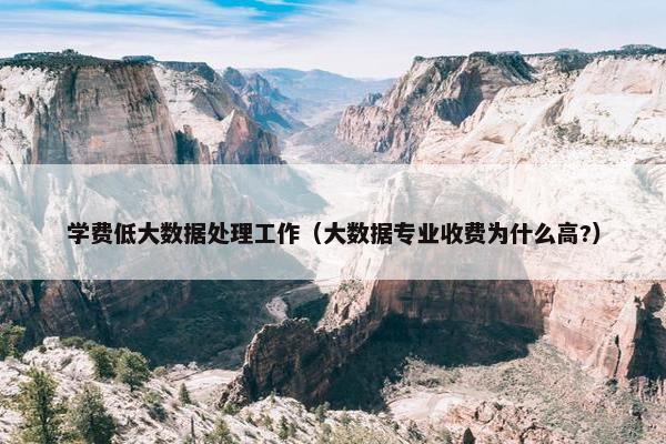 学费低大数据处理工作（大数据专业收费为什么高?）