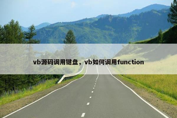 vb源码调用键盘，vb如何调用function