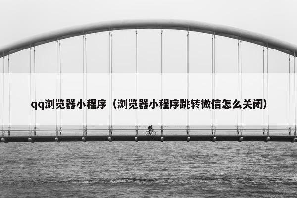 qq浏览器小程序（浏览器小程序跳转微信怎么关闭）