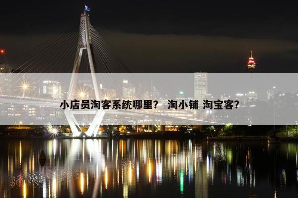 小店员淘客系统哪里？ 淘小铺 淘宝客？