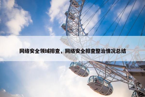 网络安全领域排查，网络安全排查整治情况总结