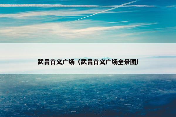 武昌首义广场（武昌首义广场全景图）