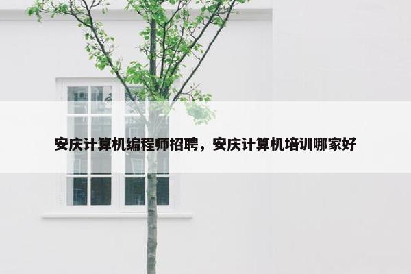 安庆计算机编程师招聘，安庆计算机培训哪家好