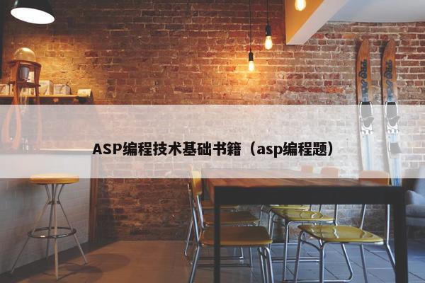 ASP编程技术基础书籍（asp编程题）