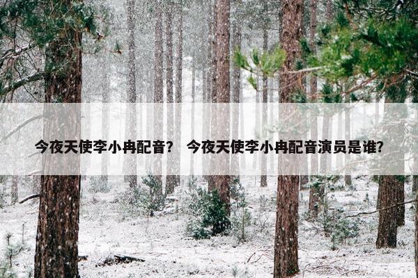 今夜天使李小冉配音？ 今夜天使李小冉配音演员是谁？