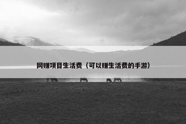 网赚项目生活费（可以赚生活费的手游）