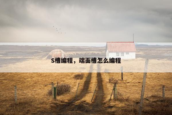 S槽编程，端面槽怎么编程