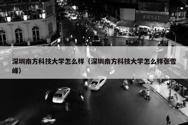 深圳南方科技大学怎么样（深圳南方科技大学怎么样张雪峰）