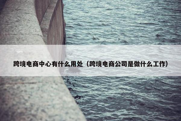 跨境电商中心有什么用处（跨境电商公司是做什么工作）