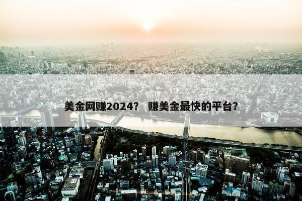 美金网赚2024？ 赚美金最快的平台？