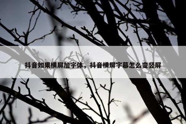 抖音如果横屏加字体，抖音横屏字幕怎么变竖屏