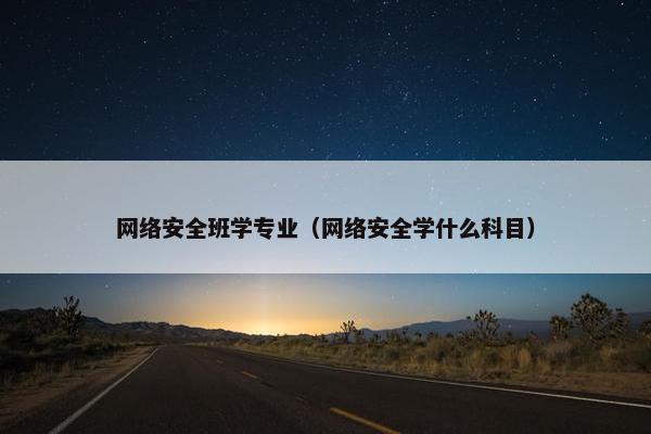 网络安全班学专业（网络安全学什么科目）