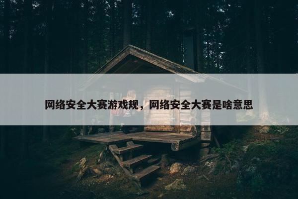 网络安全大赛游戏规，网络安全大赛是啥意思