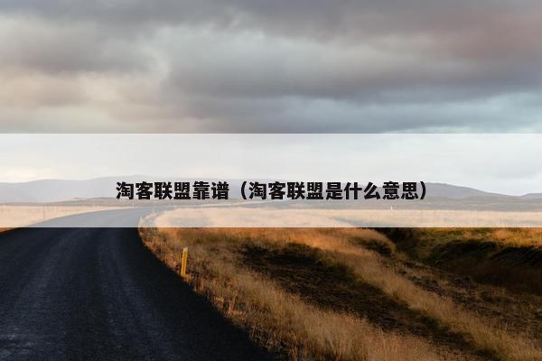 淘客联盟靠谱（淘客联盟是什么意思）