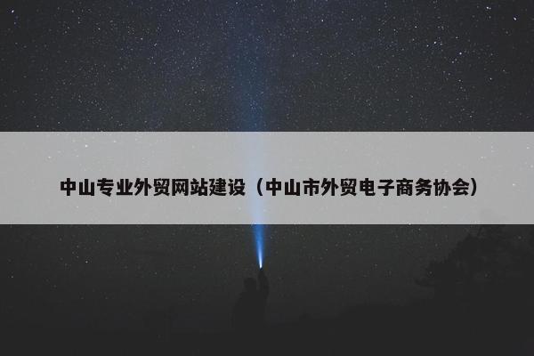 中山专业外贸网站建设（中山市外贸电子商务协会）