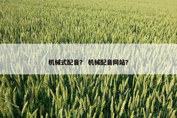 机械式配音？ 机械配音网站？