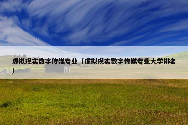 虚拟现实数字传媒专业（虚拟现实数字传媒专业大学排名）