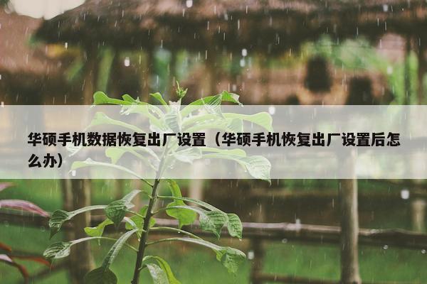 华硕手机数据恢复出厂设置（华硕手机恢复出厂设置后怎么办）