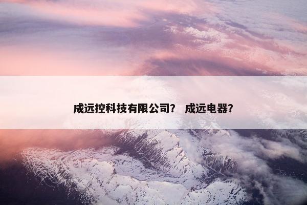成远控科技有限公司？ 成远电器？