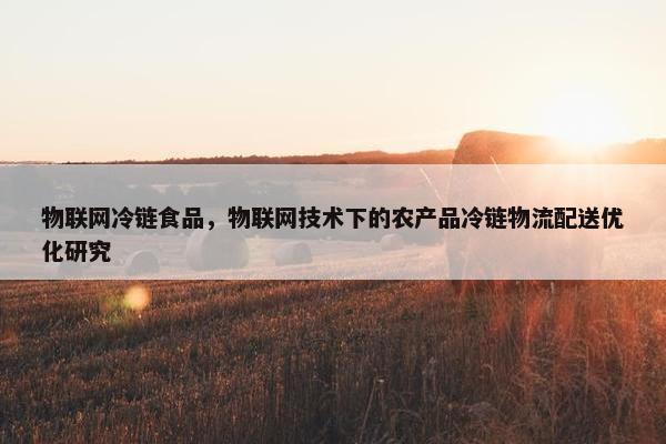 物联网冷链食品，物联网技术下的农产品冷链物流配送优化研究