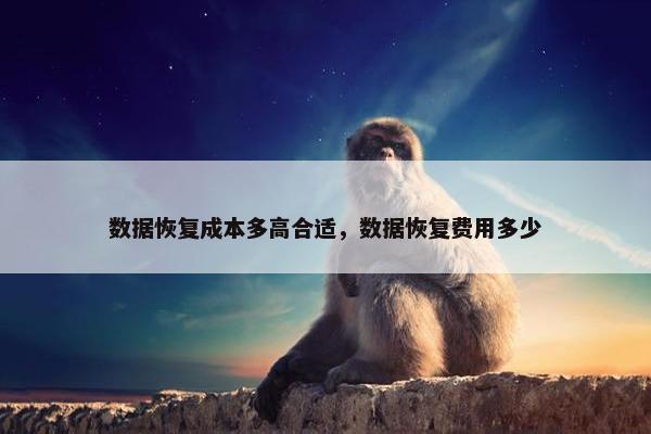 数据恢复成本多高合适，数据恢复费用多少