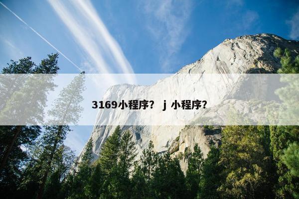 3169小程序？ j 小程序？