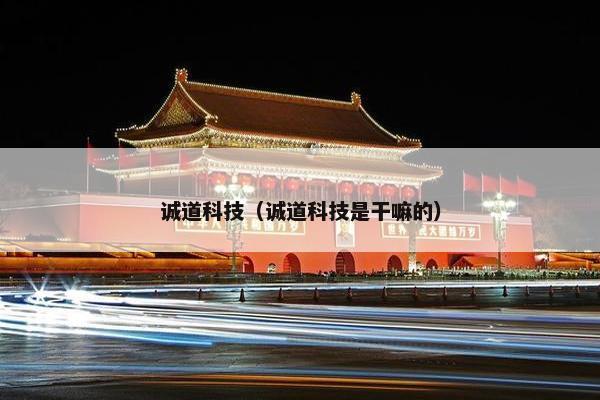 诚道科技（诚道科技是干嘛的）