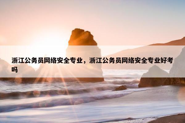 浙江公务员网络安全专业，浙江公务员网络安全专业好考吗