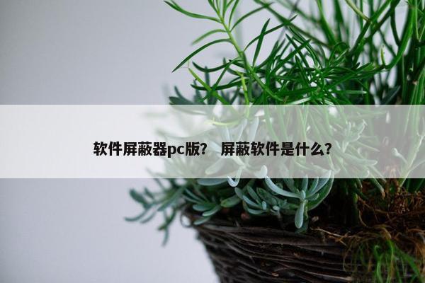 软件屏蔽器pc版？ 屏蔽软件是什么？