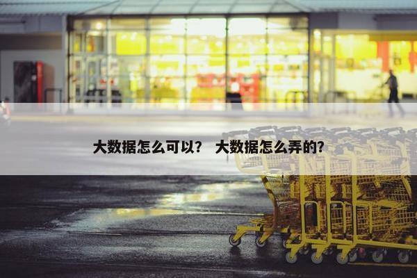 大数据怎么可以？ 大数据怎么弄的？