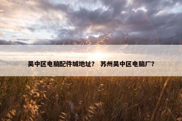 吴中区电脑配件城地址？ 苏州吴中区电脑厂？