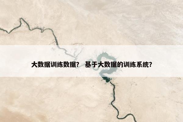 大数据训练数据？ 基于大数据的训练系统？