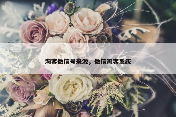 淘客微信号来源，微信淘客系统