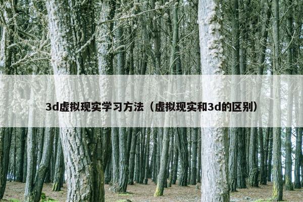 3d虚拟现实学习方法（虚拟现实和3d的区别）