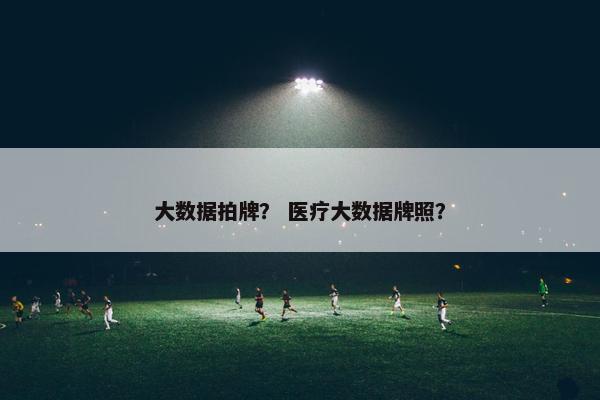 大数据拍牌？ 医疗大数据牌照？