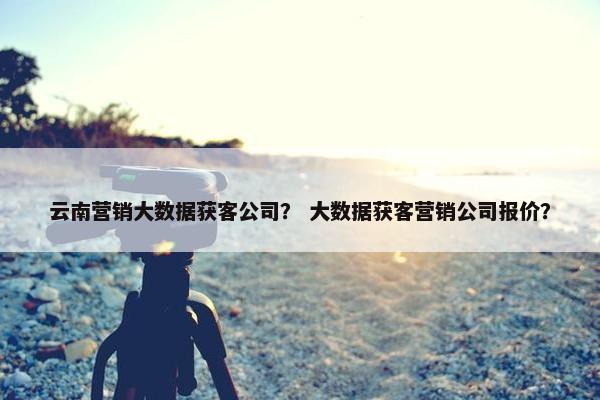 云南营销大数据获客公司？ 大数据获客营销公司报价？