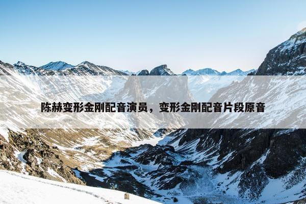 陈赫变形金刚配音演员，变形金刚配音片段原音