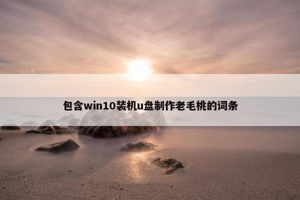 包含win10装机u盘制作老毛桃的词条